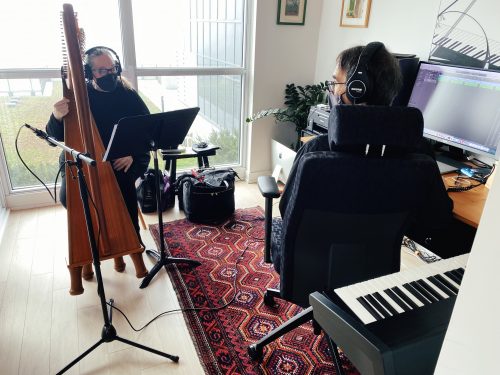 Sharlene Wallace and Frank Horvat recording demos for Trees.Listen