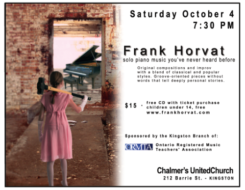 Kingston Frank Horvat Solo Piano Concert Poster