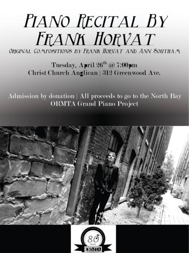 Frank Horvat performs piano concert in North Bay