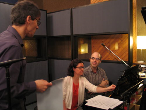 Frank Horvat, Lisa Raposa and Greg Millar recording Piano Piece No. 4 for the Me to We album at Canterbury Studios May 12 2016