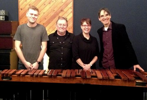 Julian Decorte, Jeremy Darby, Beverley Johnston, Frank Horvat at Canterbury Music Co.