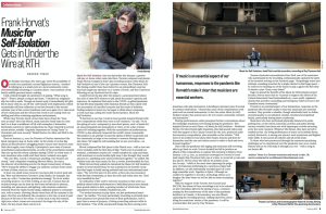 The WholeNote Magazine Article - Music for Self-Isolation