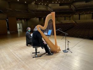 Music for Self-Isolation album recording at Roy Thomson Hall - Frank Horvat and Sharlene Wallace