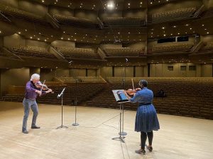 Music for Self-Isolation album recording at Roy Thomson Hall - Anthony Rapoport and Tanya Charles