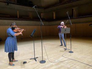 Music for Self-Isolation album recording at Roy Thomson Hall - Tanya Charles and Anthony Rapoport