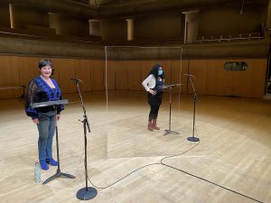 Music for Self-Isolation album recording at Roy Thomson Hall - Tara Baxendale and Iris Rodrigues