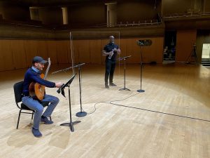 Music for Self-Isolation album recording at Roy Thomson Hall - Brent Crawford and John Campbell