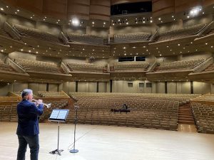 Music for Self-Isolation album recording at Roy Thomson Hall - Michael Fedyshyn and Frank Horvat