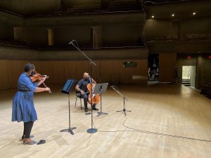 Music for Self-Isolation album recording at Roy Thomson Hall - Tanya Charles and Amahl Arulanandam