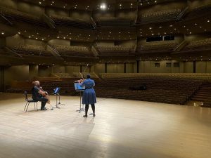 Music for Self-Isolation album recording at Roy Thomson Hall - Amahl Arulanandam and Tanya Charles