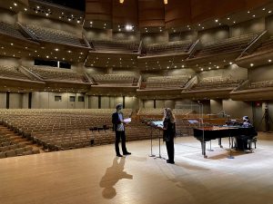 Music for Self-Isolation album recording at Roy Thomson Hall - Frank Horvat, Meredith Hall, Lisa Tahara