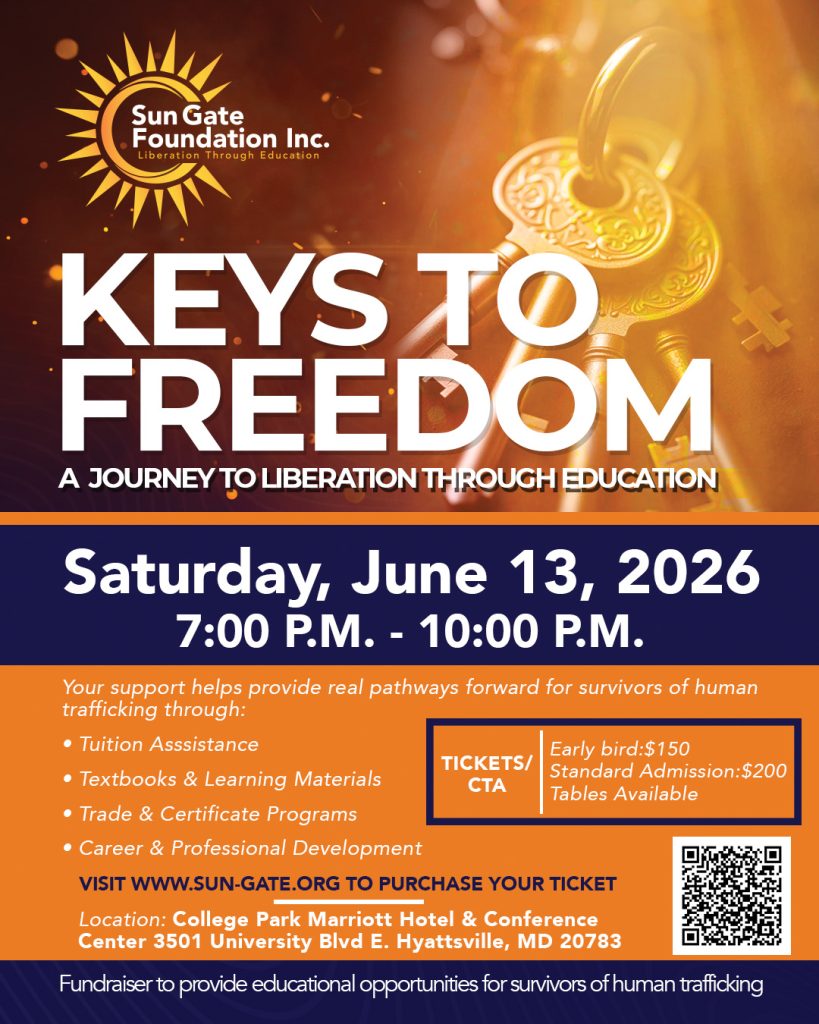 Sun Gate Foundation's KEYS TO FREEDOM flyer