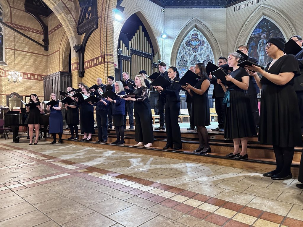 Cantabile Chamber Singers, conducted by Cheryll Chung, premiere Praying to Trees by Horvat and Burke