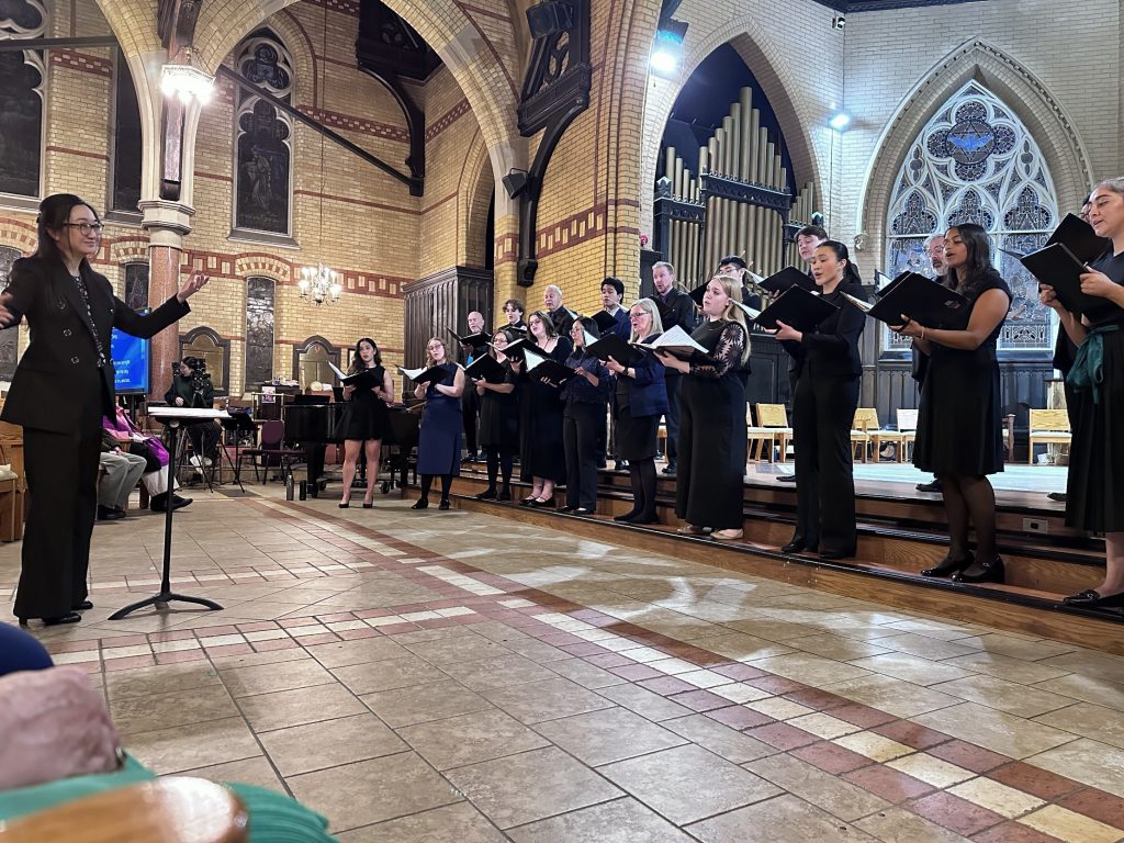 Cantabile Chamber Singers, conducted by Cheryll Chung, premiere Praying to Trees by Horvat and Burke