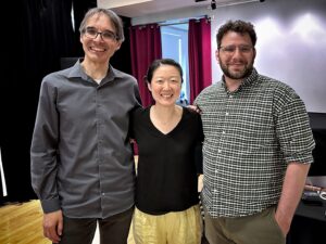 Workshopping Confined in Everyday Scenes at the Canadian Music Centre - Frank Horvat (composer), Joann Whang (cello), Joseph Glaser (CMC)