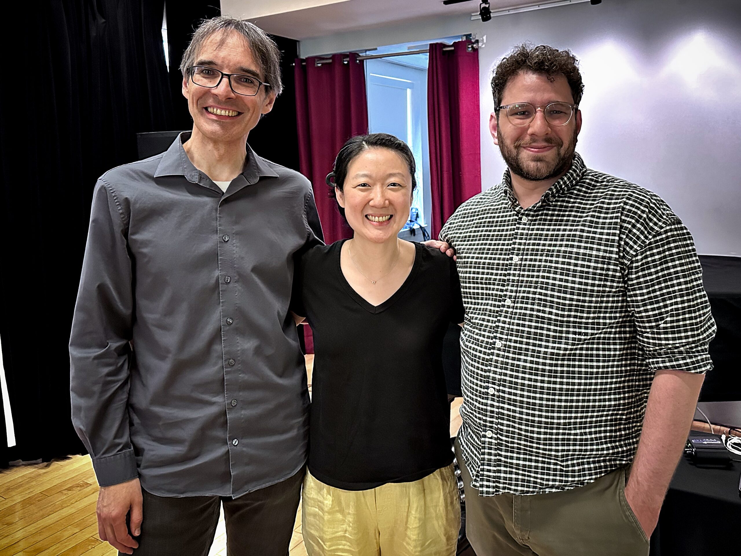 Workshopping Confined in Everyday Scenes at the Canadian Music Centre - Frank Horvat (composer), Joann Whang (cello), Joseph Glaser (CMC)