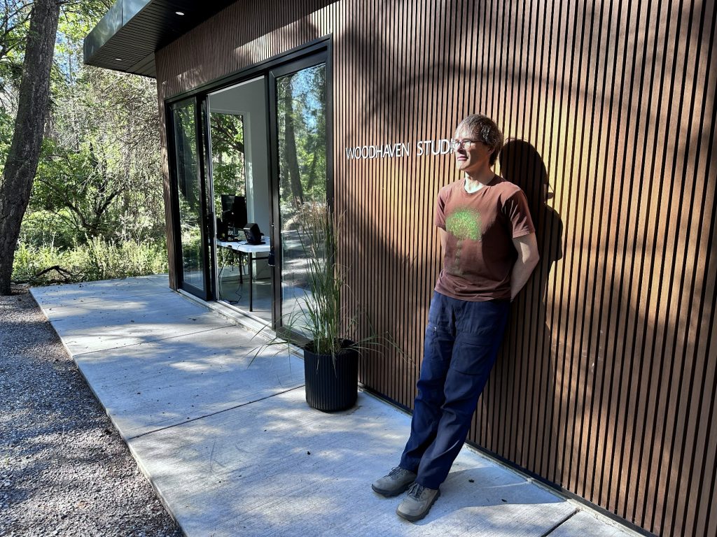 Composer Frank Horvat at the Woodhaven Eco Culture Centre Artist Residency in Kelowna