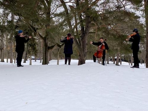 Odin Quartet performing Frank Horvat's The Four Seasons...in High Park - 4. Winter.